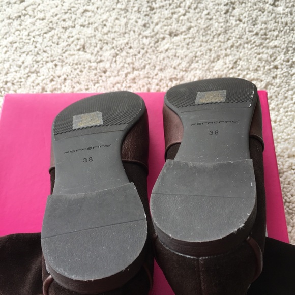 Fornarina chocolate suede and leather ankle boot - Picture 5 of 8